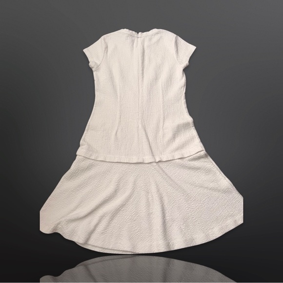 Michael Kors Dress Women White Sheath Flounce Hem Short Sleeve Stretch, size XS - Picture 2 of 8